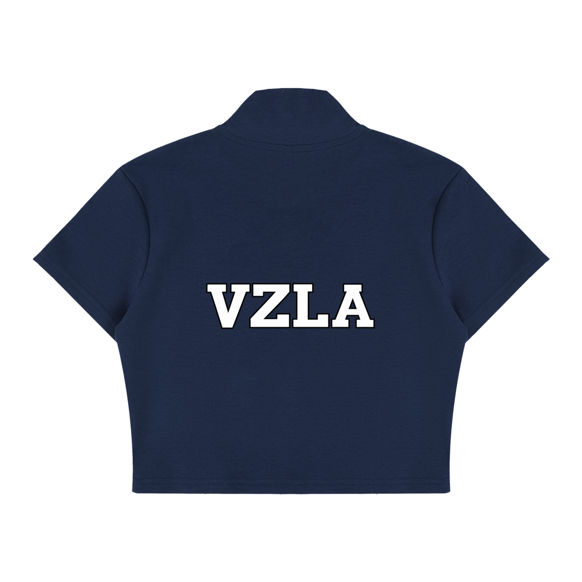 Women's Cropped Full Zip Short Sleeve T-Shirt
