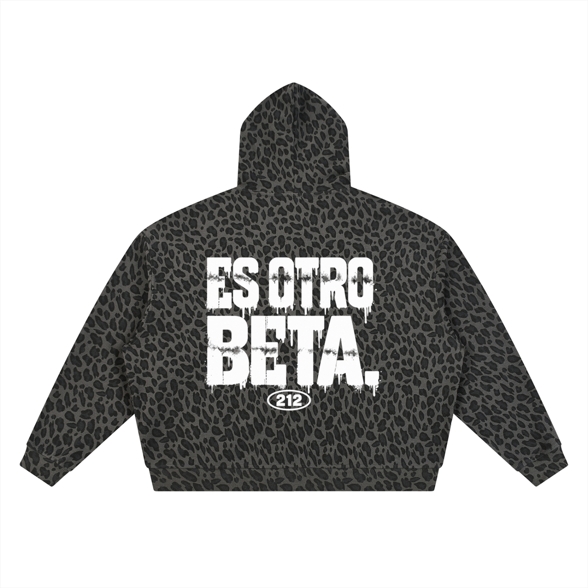 Otro beta Leopard Print Waffle Full Zip Hoodie